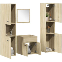 Ensemble de meubles de salle de bain 4 pcs chêne sonoma Vidaxl