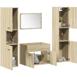 Vidaxl Ensemble De Meubles De Salle De Bain 4 Pcs Chêne Sonoma