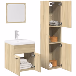 Cet ensemble de meubles de salle de bain est un excellent supplément à votre salle de bain, ce qui lui donne une apparence or ...