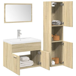 Vidaxl Ensemble De Meubles De Salle De Bain 4 Pcs Chêne Sonoma