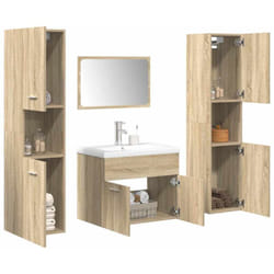 Vidaxl Ensemble De Meubles De Salle De Bain 5 Pcs Chêne Sonoma