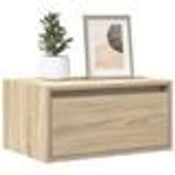 vidaXL Tables de chevet murales avec lumières LED 2 pcs chêne sonoma