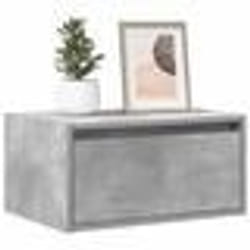 vidaXL Tables de chevet murales avec lumières LED 2 pcs gris béton