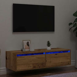 Meuble Tv Avec Lumières Led Vieux Bois 100x35,5x25 Cm Vidaxl