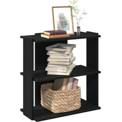 Bibliothèque à 3 niveaux noir 60x30x60 cm bois d'ingénierie Vidaxl