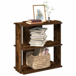 vidaXL Bibliothèque chêne fumé 3 niveaux