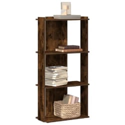 vidaXL Bibliothèque 3 niveaux - Chêne fumé