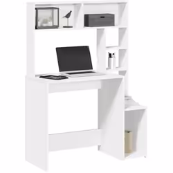 Ce bureau avec étagères se veut un choix pratique et décoratif pour votre espace de vie ! Matériau stable et durable : le boi ...