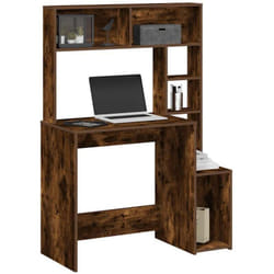 Bureau avec étagères chêne fumé 100x45x140 cm bois d'ingénierie - Vidaxl