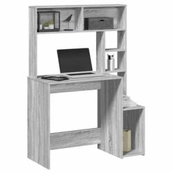 vidaXL Bureau avec étagères sonoma gris 100x45x140cm bois dingénierie bureau dordinateur bureau debout bureau avec 860441