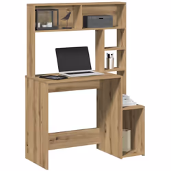 Ce bureau avec étagères se veut un choix pratique et décoratif pour votre espace de vie ! Matériau stable et durable : le boi ...