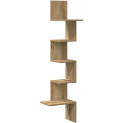 Vidaxl - tagère d'angle murale chêne artisanal 32x32x127,5 cm