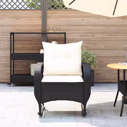 VidaXL 4104193 chaise d'extérieur Terrace Siège rembourré Polyuréthane, Acier Crème, Blanc