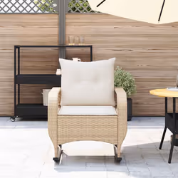 VidaXL 4104197 chaise d'extérieur Terrace Siège rembourré Polyuréthane, Acier Crème, Blanc