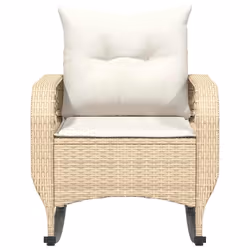 VidaXL 4104197 chaise d'extérieur Terrace Siège rembourré Polyuréthane, Acier Crème, Blanc - Vue supplémentaire 4
