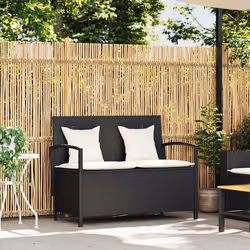 VidaXL 4104211 banc de jardin Rotin, Acier - Vue supplémentaire 2