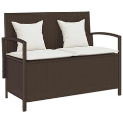 Vidaxl - Banc de rangement de jardin avec coussin marron polyrotin