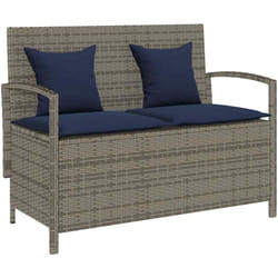 Vidaxl - Banc de rangement de jardin avec coussin gris résine tressée