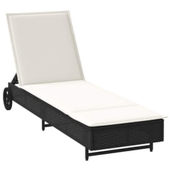 VidaXL 4104033 chaise d'extérieur Linge Siège rembourré Polyuréthane, Acier Crème, Blanc