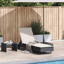 VidaXL 4104033 chaise d'extérieur Linge Siège rembourré Polyuréthane, Acier Crème, Blanc