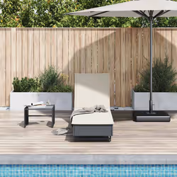 VidaXL 4104033 chaise d'extérieur Linge Siège rembourré Polyuréthane, Acier Crème, Blanc