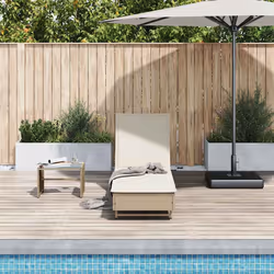 VidaXL 4104037 chaise d'extérieur Linge Siège rembourré Polyuréthane, Acier Crème, Blanc
