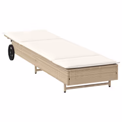 VidaXL 4104037 chaise d'extérieur Linge Siège rembourré Polyuréthane, Acier Crème, Blanc - Vue supplémentaire 4