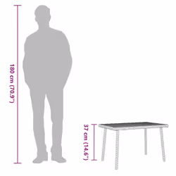 VidaXL 4104053 table de jardin Beige - Vue supplémentaire 8