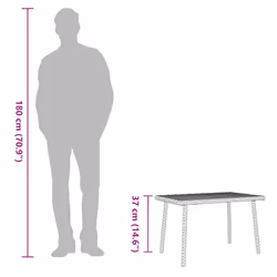 VidaXL 4104055 table de jardin Noir - Vue supplémentaire 8