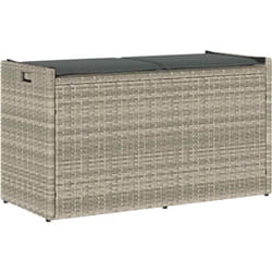 Vidaxl - Banc de rangement extérieur coussin gris clair 100 cm polyrotin