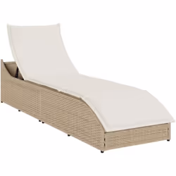 Détendez-vous et profitez du plein air dans cette confortable chaise longue pliante ! Matériau durable : la résine tressée, é ...