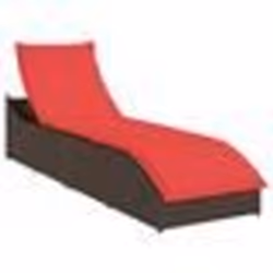 vidaXL Chaise longue pliante coussin rangement marron résine tressée