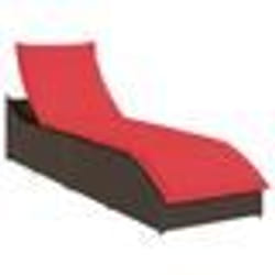 vidaXL Chaise longue pliante coussin rangement marron résine tressée