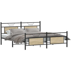 Cadre De Lit En Métal Sans Matelas Chêne Sonoma 180x200 Cm Vidaxl