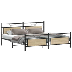 Cadre De Lit En Métal Sans Matelas Chêne Sonoma 193x203 Cm Vidaxl