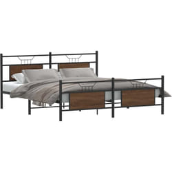 Cadre De Lit En Métal Sans Matelas Chêne Marron 183x213 Cm Vidaxl