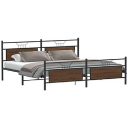 Cadre De Lit En Métal Sans Matelas Chêne Marron 193x203 Cm Vidaxl