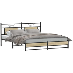 Cadre De Lit En Métal Sans Matelas Chêne Sonoma 183x213 Cm Vidaxl