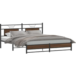 Vidaxl - Cadre de lit en métal sans matelas chêne marron 180x200 cm