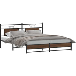 Cadre De Lit En Métal Sans Matelas Chêne Marron 183x213 Cm Vidaxl