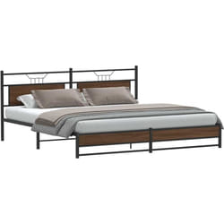Cadre De Lit En Métal Sans Matelas Chêne Marron 193x203 Cm Vidaxl