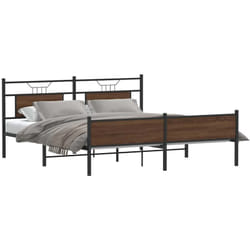 Cadre De Lit En Métal Sans Matelas Chêne Marron 183x213 Cm Vidaxl
