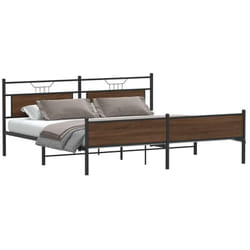 Vidaxl - Cadre De Lit En Métal Sans Matelas Chêne Marron 193x203 Cm