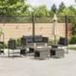 vidaXL Canapés dextérieur Gris et gris foncé Rattan verre trempé 4104702