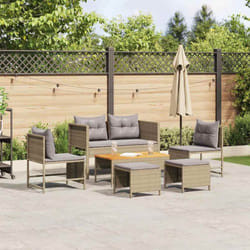 Ensemble De Canapé De Jardin 6 Pcs Beige, Gris Clair Polyrotin Vidaxl