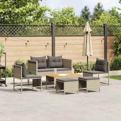 Ensemble De Canapé De Jardin 6 Pcs Gris Clair, Gris Foncé Vidaxl