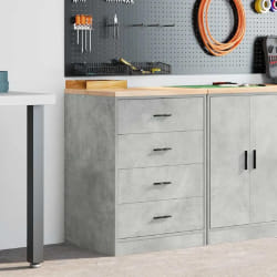 vidaXL Armoire de rangement de garage - Gris béton