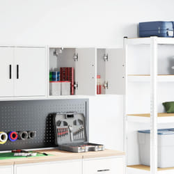 Armoires murales de garage 2 pcs blanc bois d'ingénierie - Vidaxl