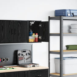 Armoire murale de garage noir bois d'ingénierie Vidaxl