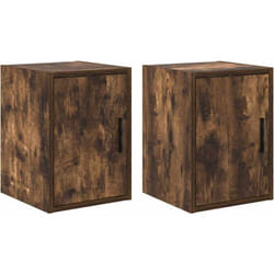 Armoires murales de garage 2 pcs chêne fumé bois d'ingénierie Vidaxl